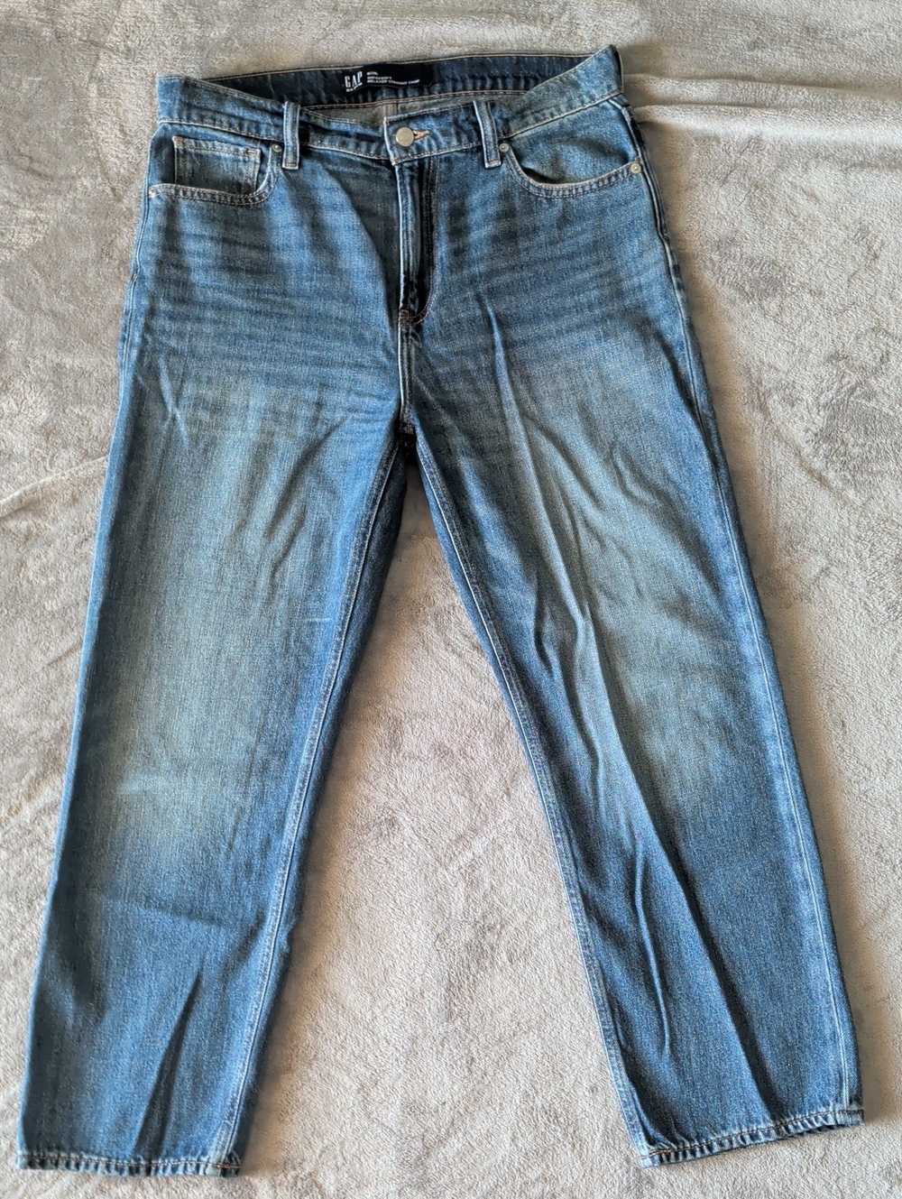 GAP Light Blue Relaxed Straight-Leg Crop Jeans